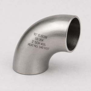 Long 90-Degree Stainless Steel Elbow