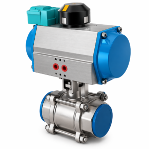Pneumatic Operated 3 Piece Screwed End Ball Valve