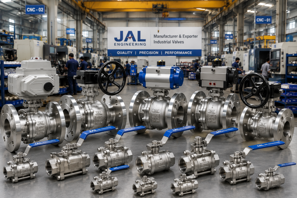 In-house production floor of a ball valve manufacturer in India